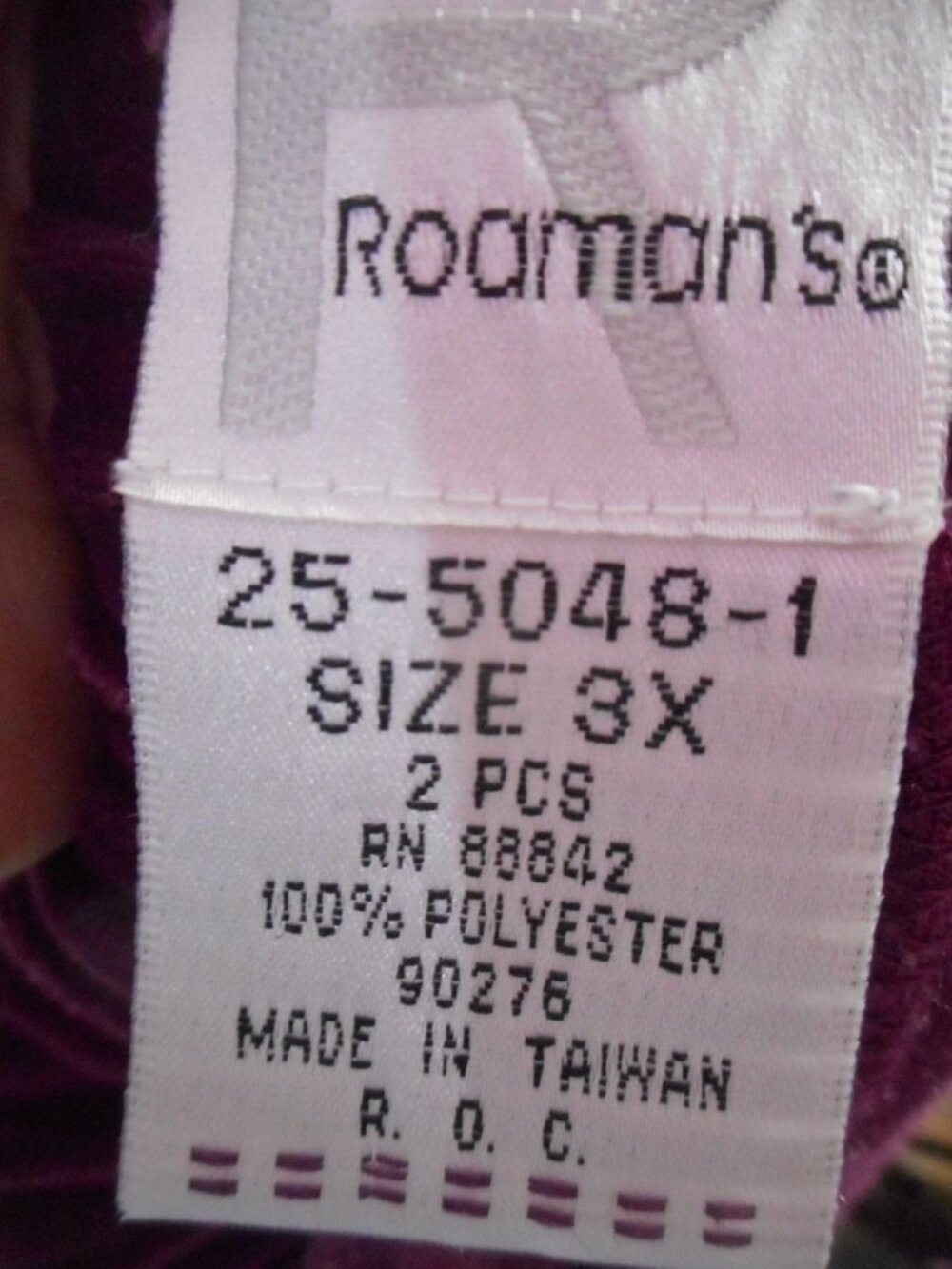 Roaman's Purple Velour 3x lounge pants - Super Comfy! - Picture 2 of 5